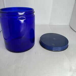 Cobalt Blue Glass Jar with Lid | Candle Container Storage Jar Decor